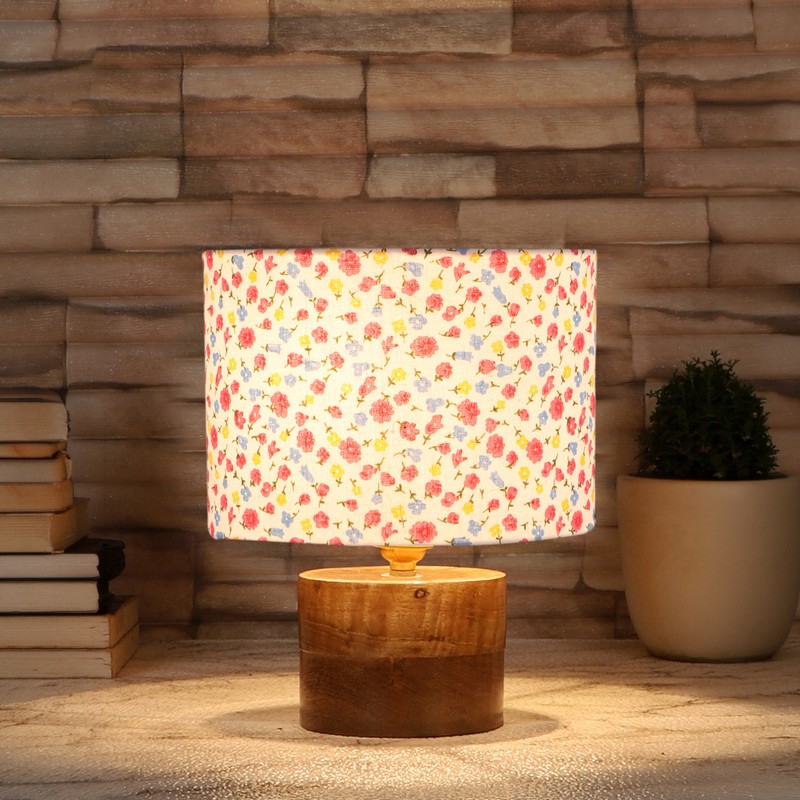Sparaxis Wooden Table Lamp - Pink