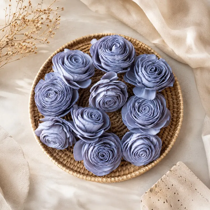 Shabby Chic Sola Wood Artificial Flowers - Set of Ten