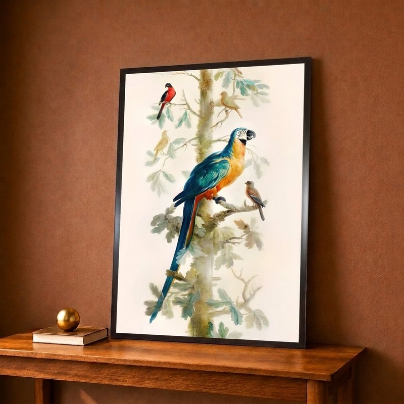 Tropical Macaw Bird Canvas Wall Painting