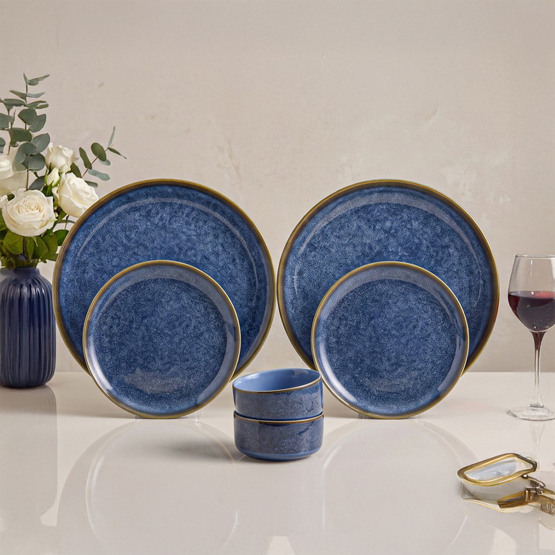 Tarangini Handmade Dinner Set (Blue) - 6 Piece Set
