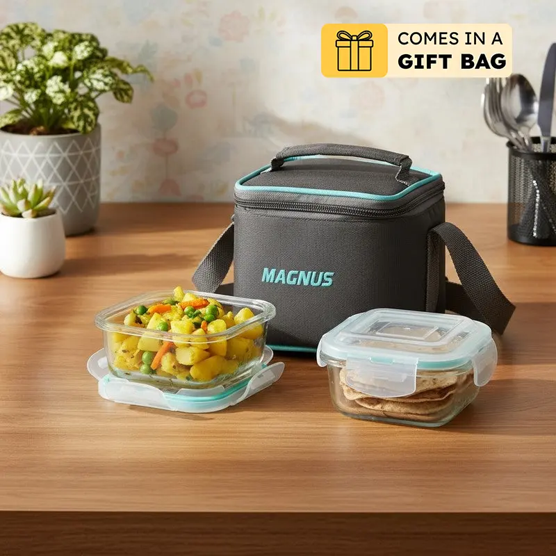 Nexora Dash Lunch Box with Lunch Bag - Five Piece Set - 320 ML