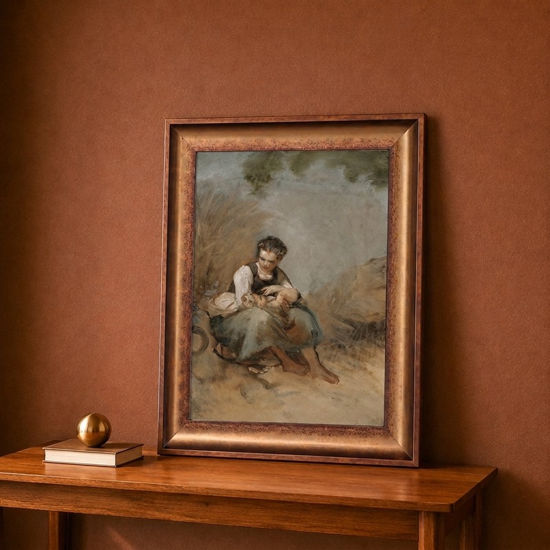 Resting Girl Canvas Wall Painting