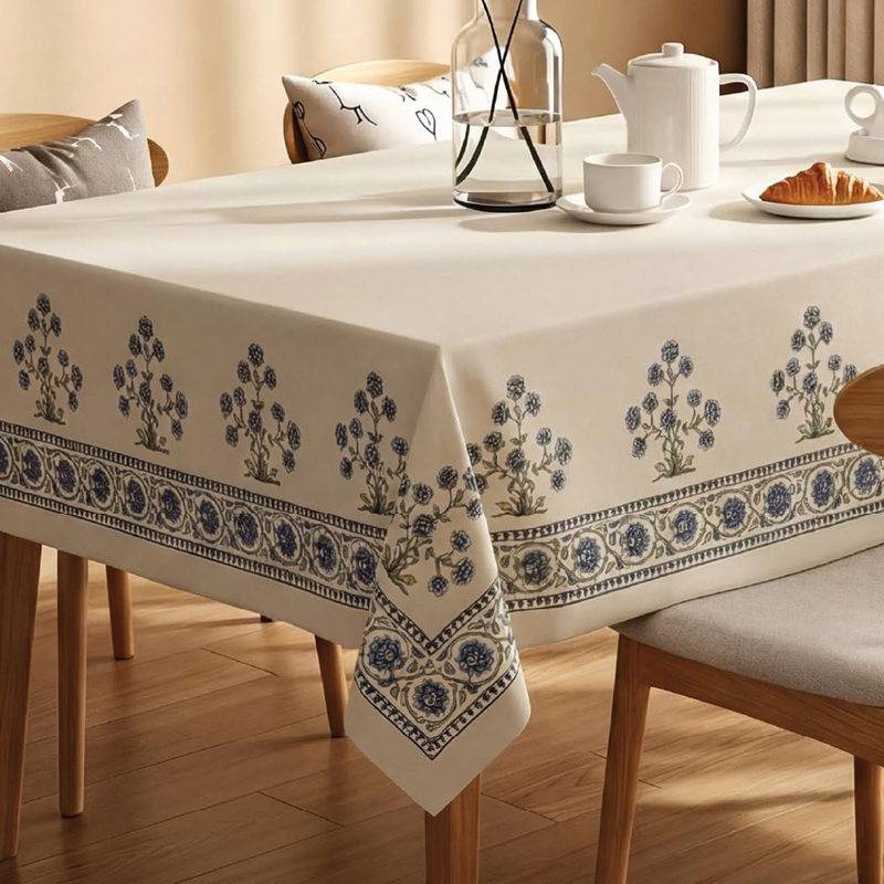 Urban Space Indigo Day Printed Table Cover - 4 Seater