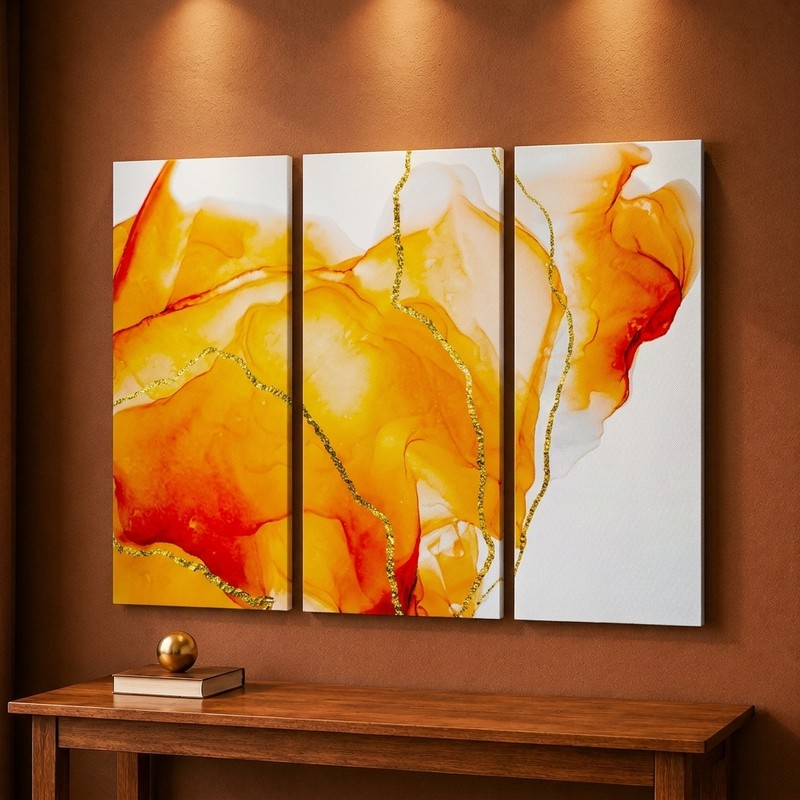 Amber Flow Canvas Wall Painting