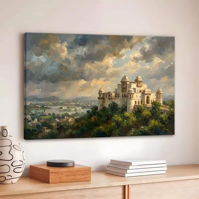 Hilltop Palace Canvas Wall Painting