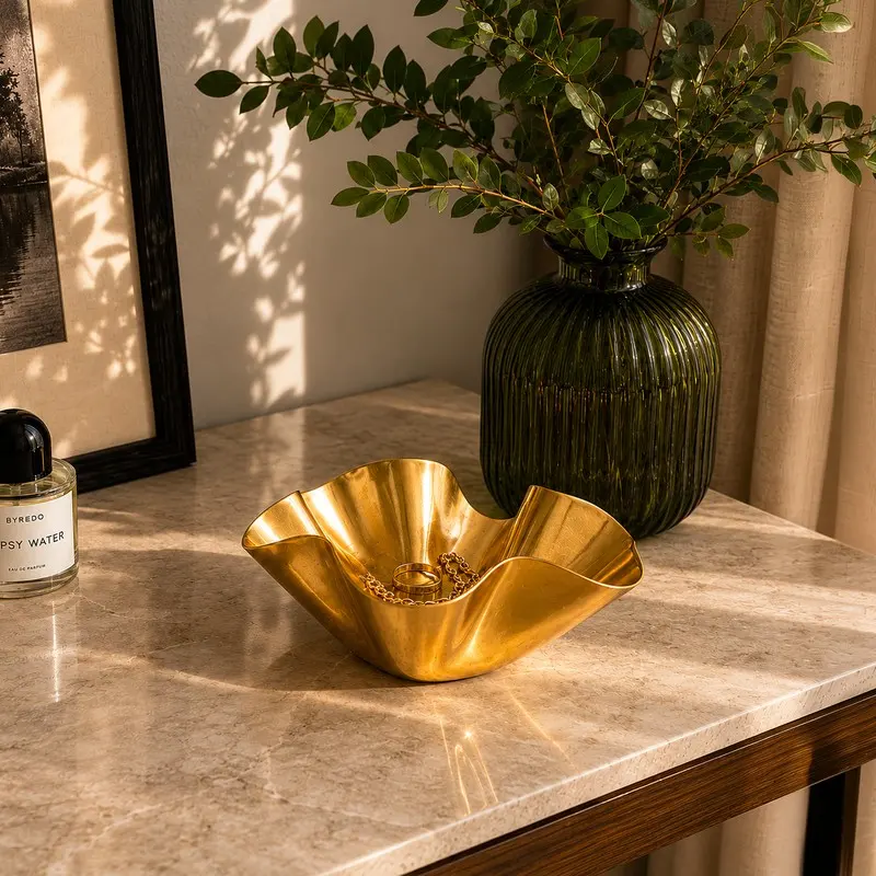 Aurora Fold Mild Steel Accent Bowl