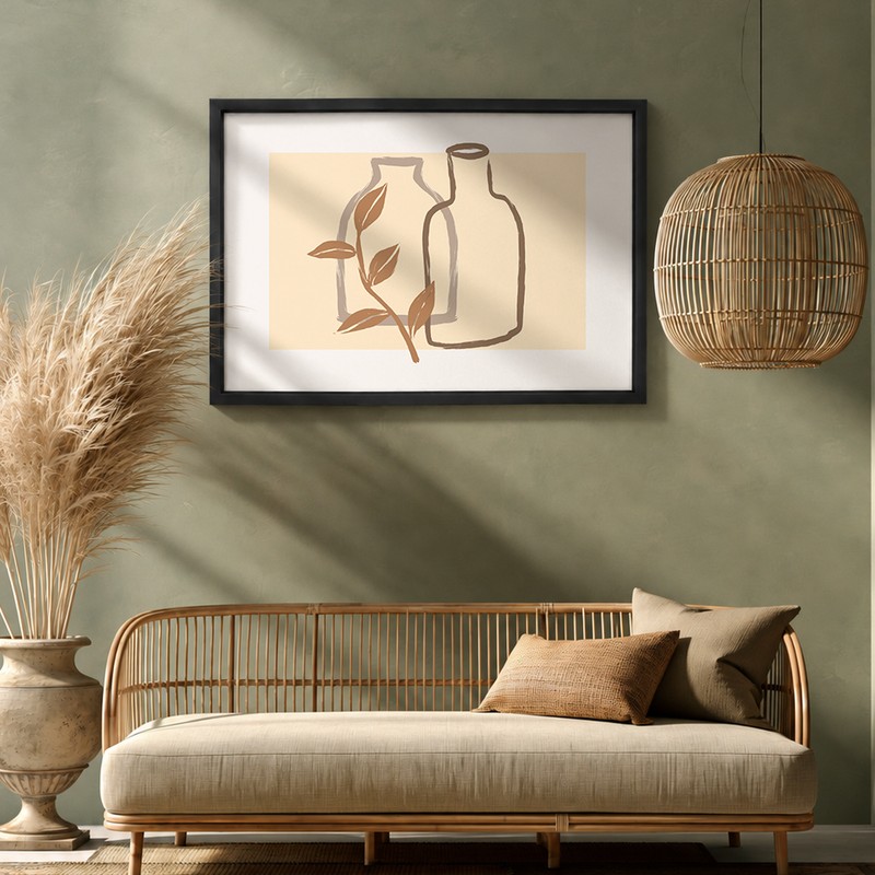 Serene Floral Vessel Canvas Wall Painting With Frame