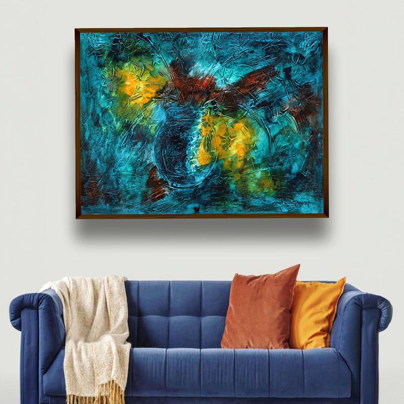 Oceanic Flame Canvas Wall Painting - Small