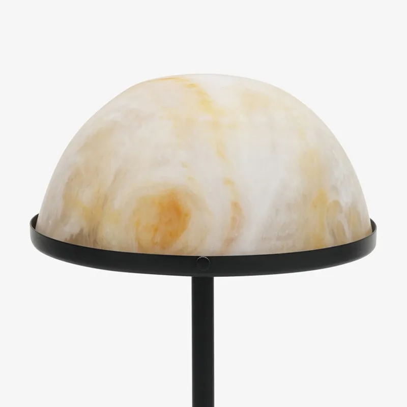 Close-up of the off-white dome shade with soft marbled effect