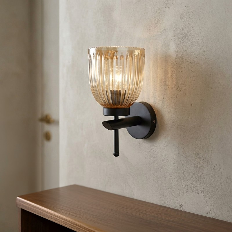 Crystal Ripple Metal & Glass Wall Lamp