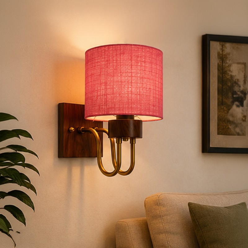 Aurevia Loop Jute Wall Lamp - Pink