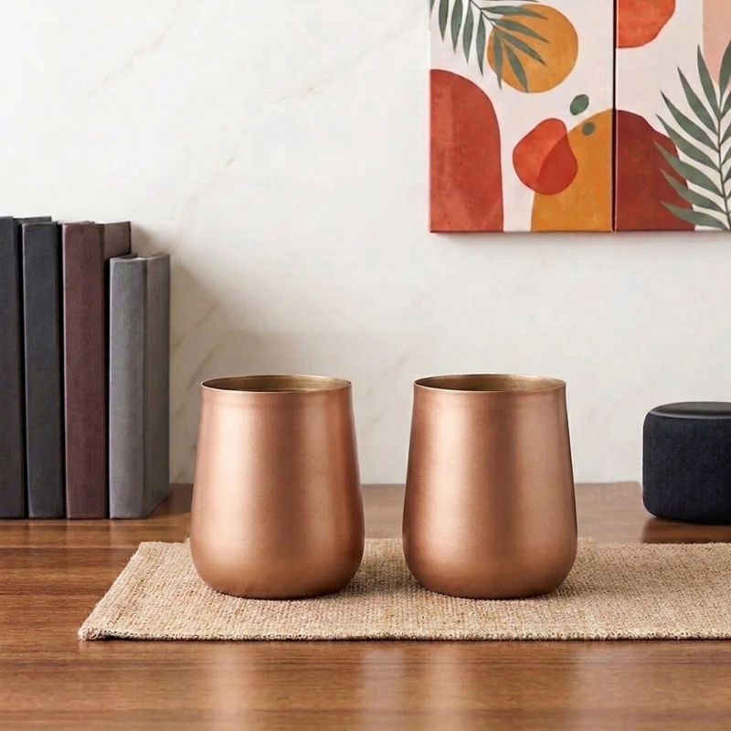 Bronze Blossom Metal Planter - Set of Two