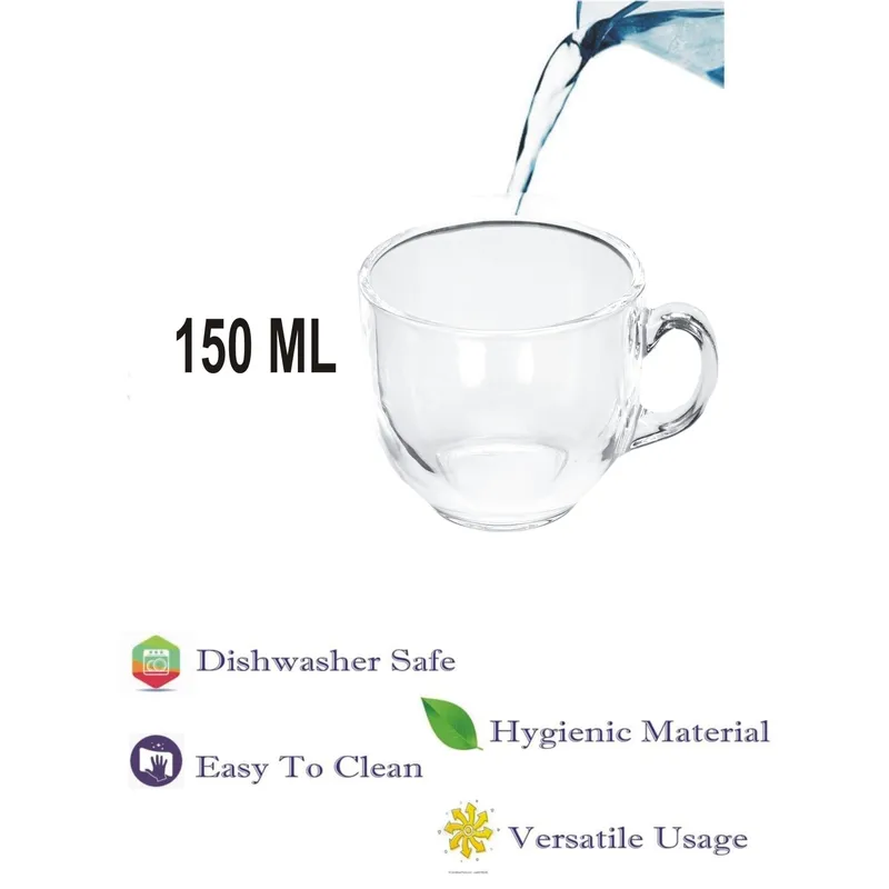 Transparent glass tea cup shown with tea being poured into it