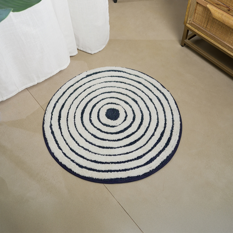 Ripple Spiral Anti-Skid Bath Mat - White,Blue - 40 x 60 cm
