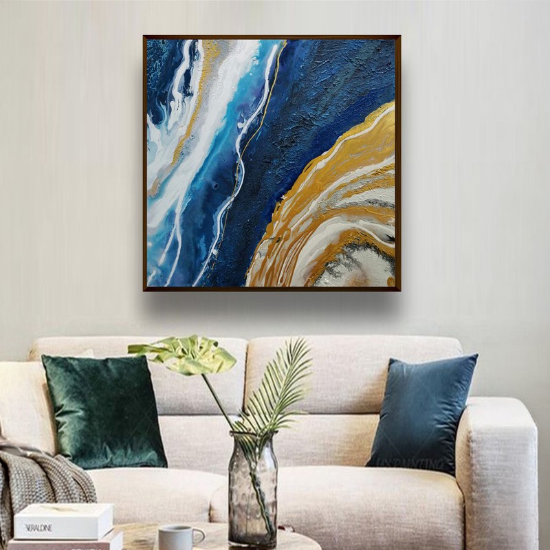 Cerulean Flow Canvas Wall Painting