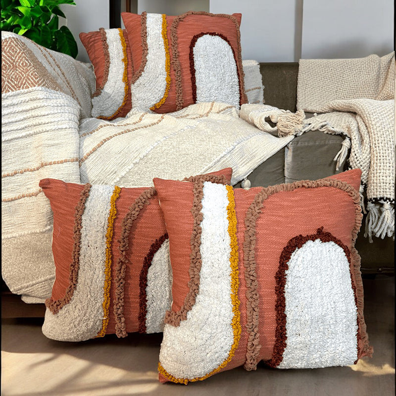 Velv Nest Tufted Cushion Cover Set - Set Of Four - 18 x 18 Inches