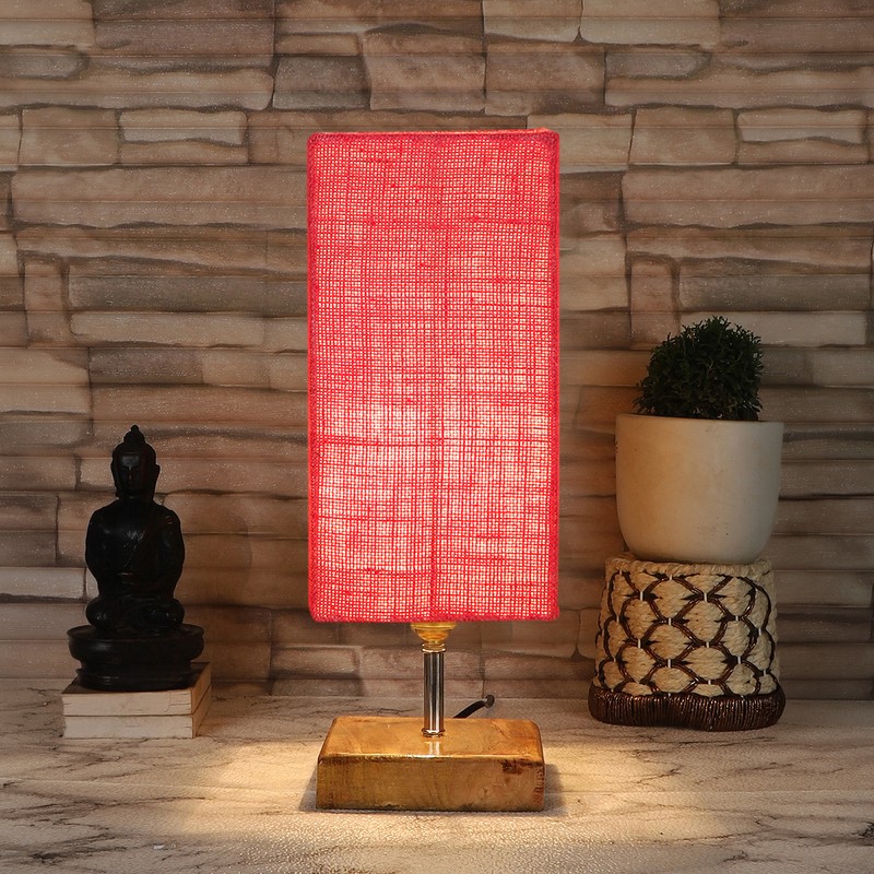 Punicea Wooden Table Lamp - Pink
