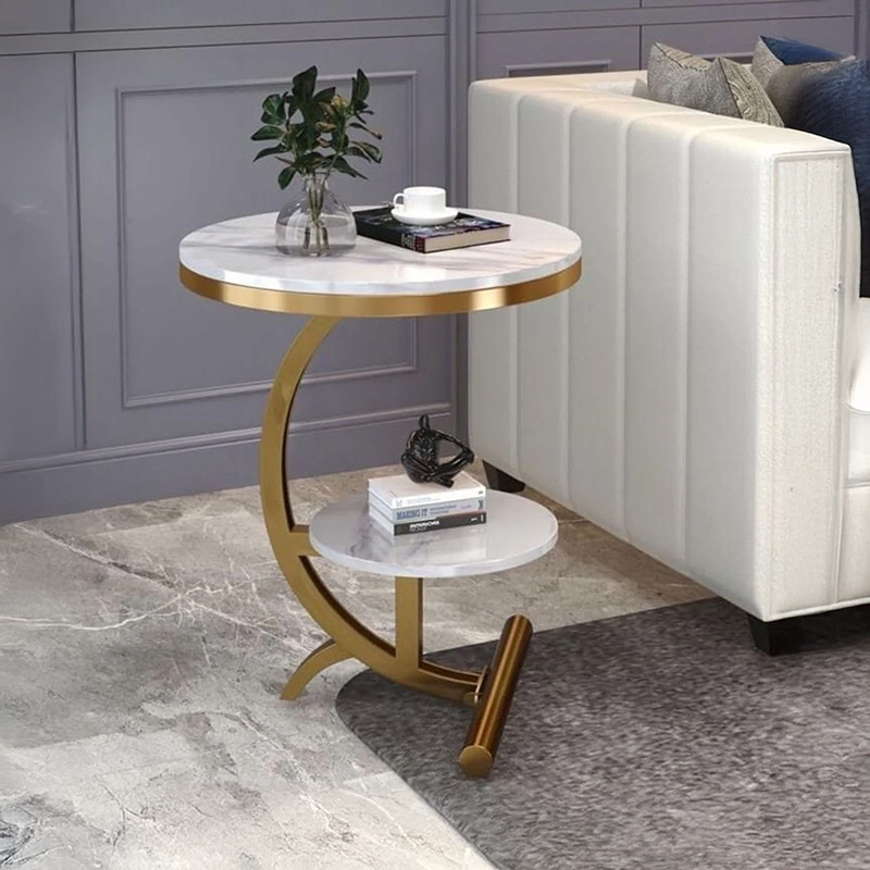 Everyday Essentials Marble & Stainless Steel Side Tables
