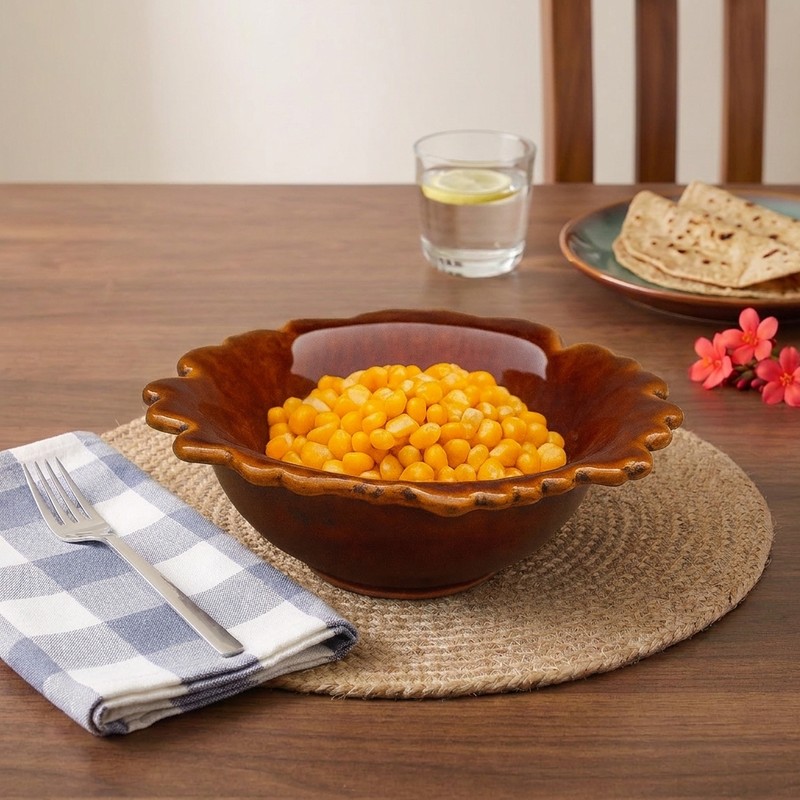 Snack Time Ceramic Snack Bowl (Brown) - 200 mL - 200 mL