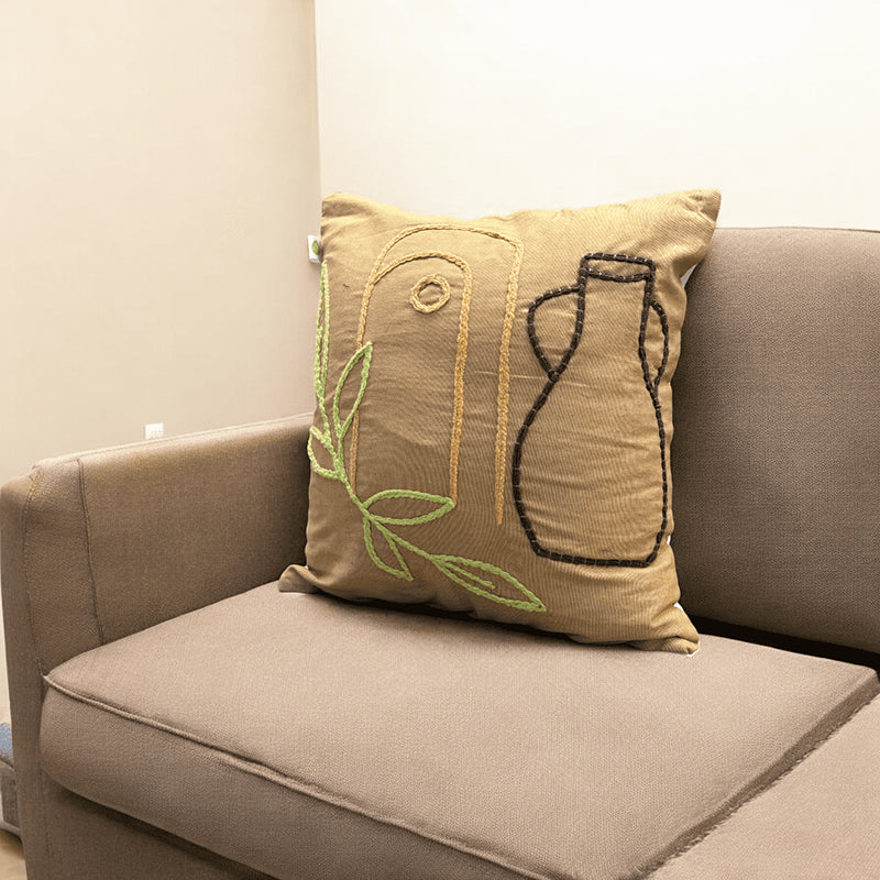 Puffy Puzzle Tufted Cushion Cover - Beige