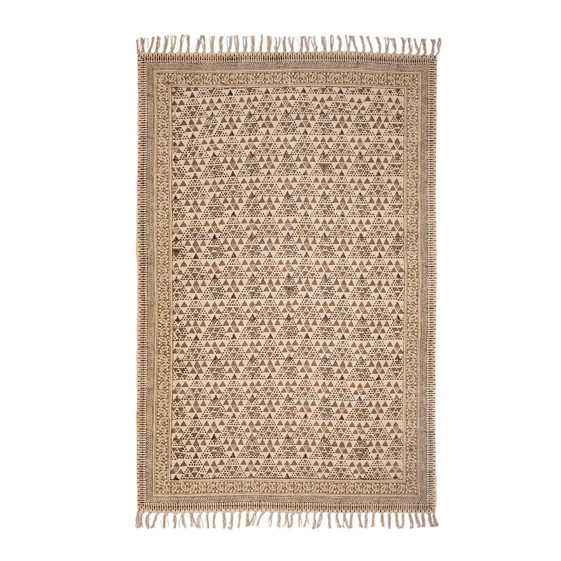Sandy Loom Natural Cotton Rug - Brown - 5 x 3 ft