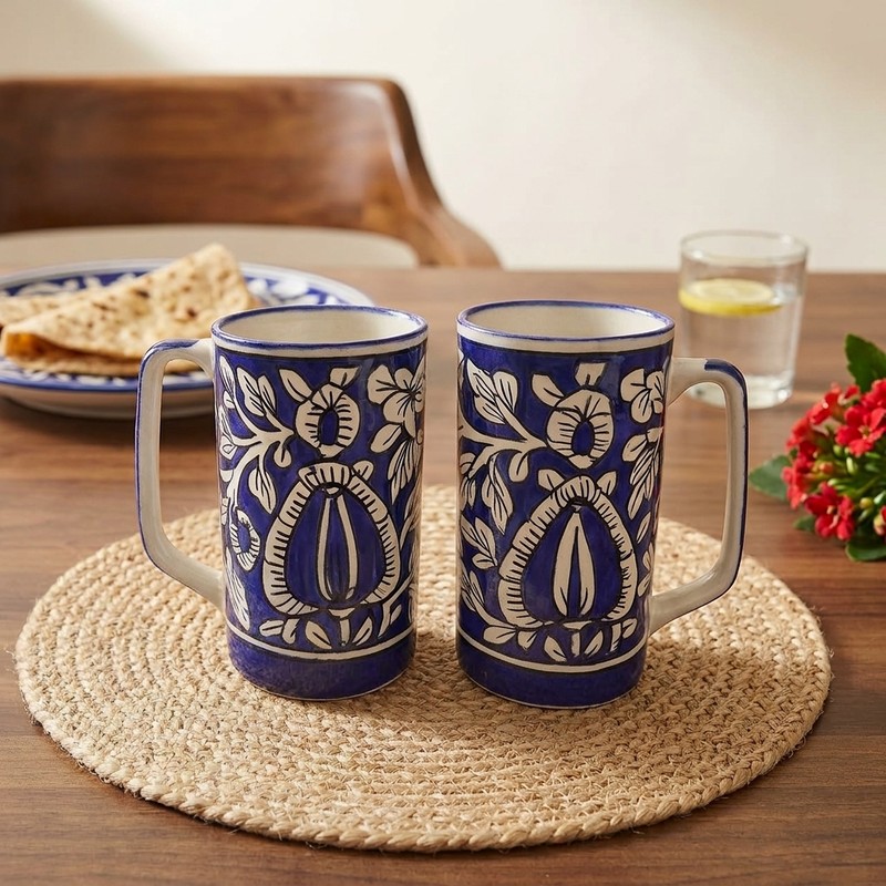 Morning Ritual Ceramic Coffee Mugs (400 mL Each) - Set of Two - 400 mL