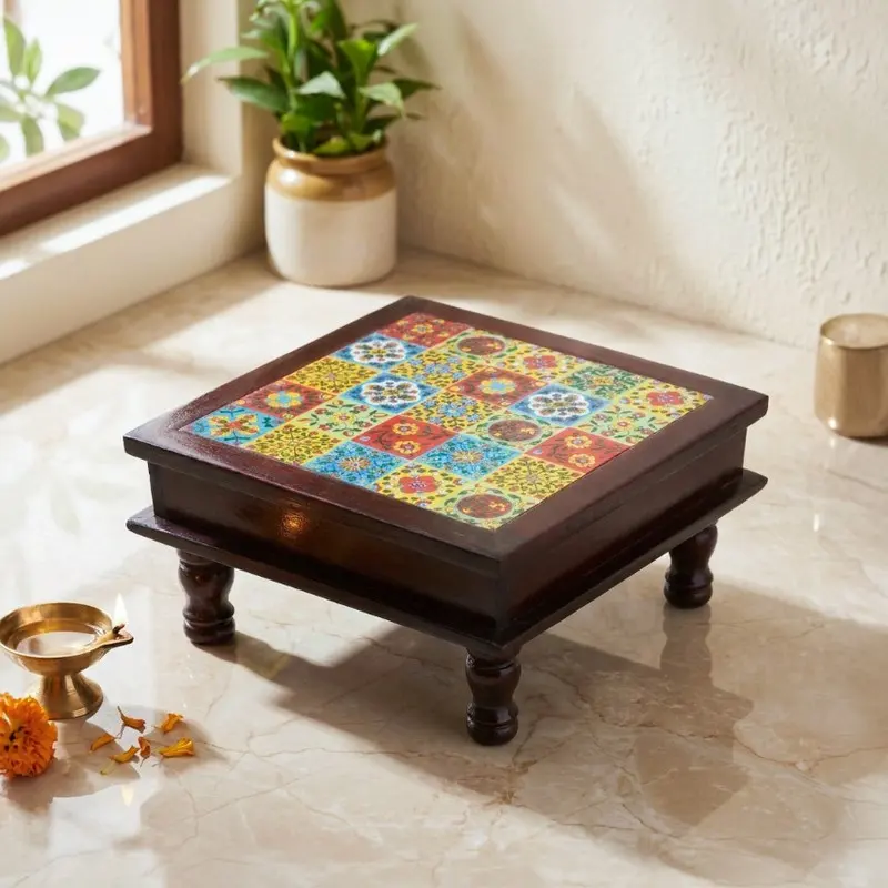 Peedha Mango Wood Stool - 12 inch