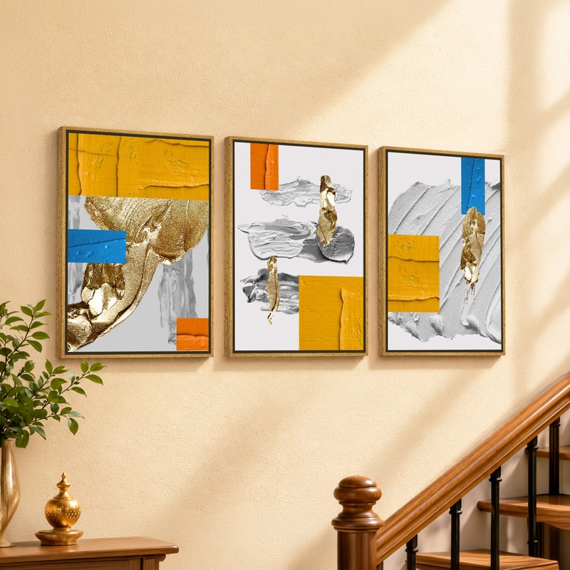 Artistic Interplay Canvas Wall Paintings - Set of Three