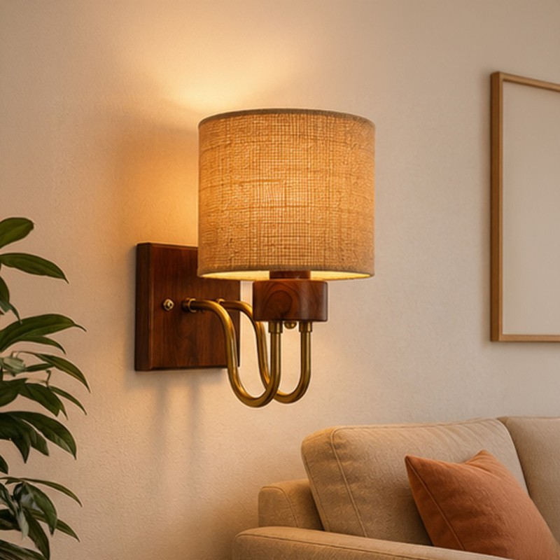 Aurevia Loop Jute Wall Lamp - Brown