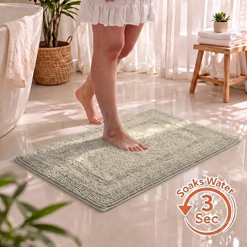 Aqualoom Reversible Bathmat - Beige - 40 x 60 cms