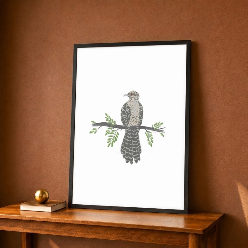 Perched Songbird Sketch Canvas Wall Painting