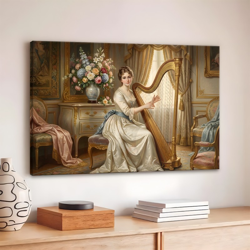 Melodies of the Harp Canvas Wall Art - 380 GSM