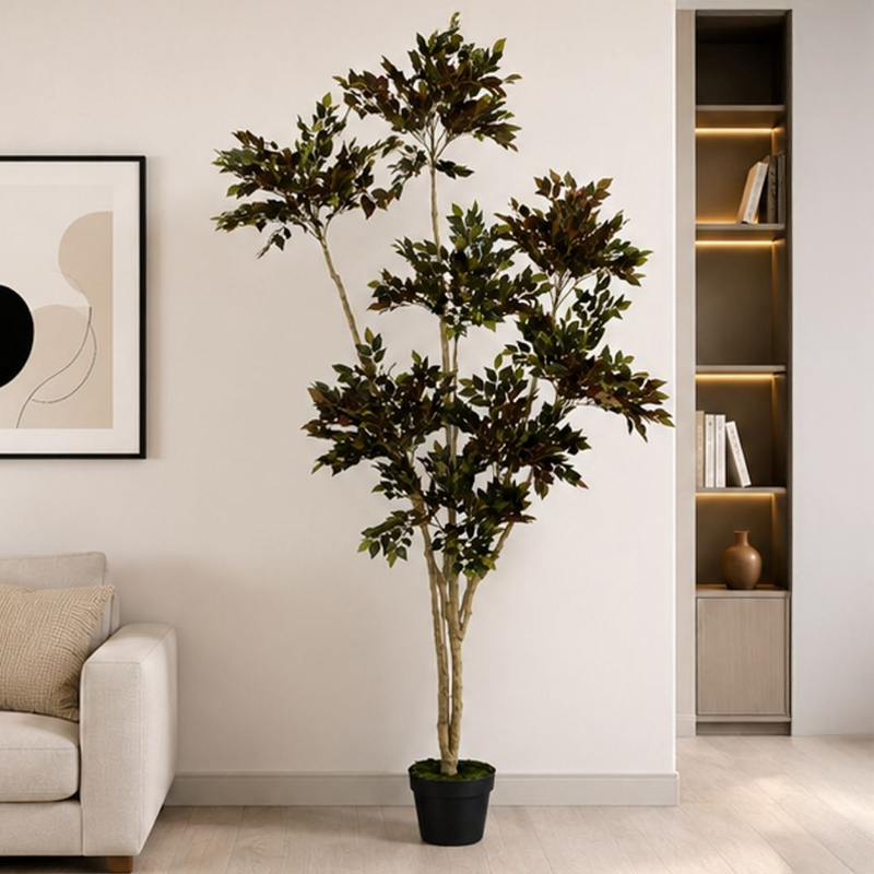 180 cm (5.9 ft) Ficus Tree Artificial Plant Comes With a Black Plastic Pot