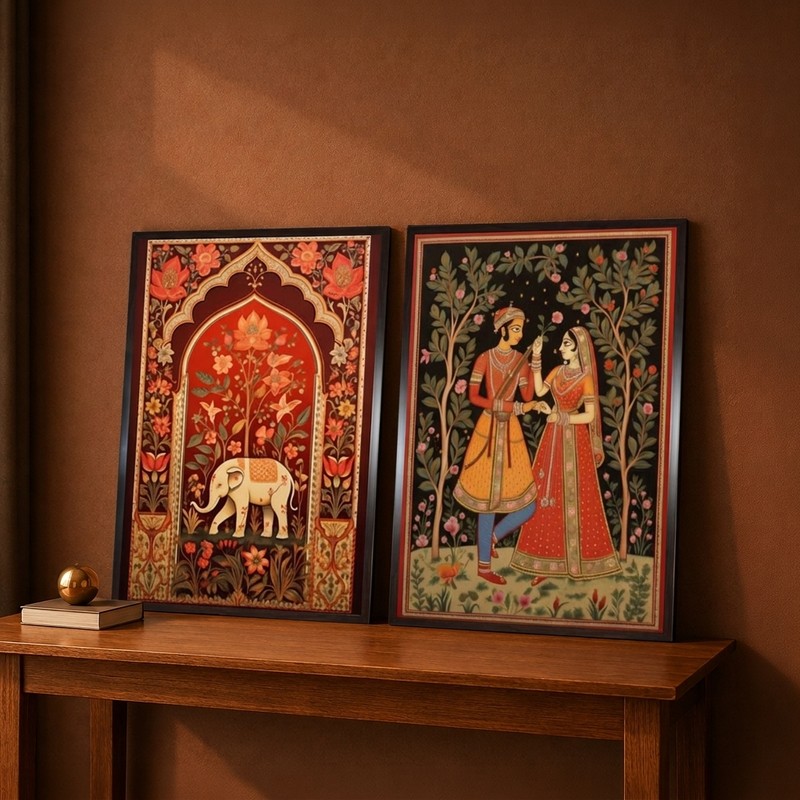 Mughal Heritage Duo Canvas Wall Painting