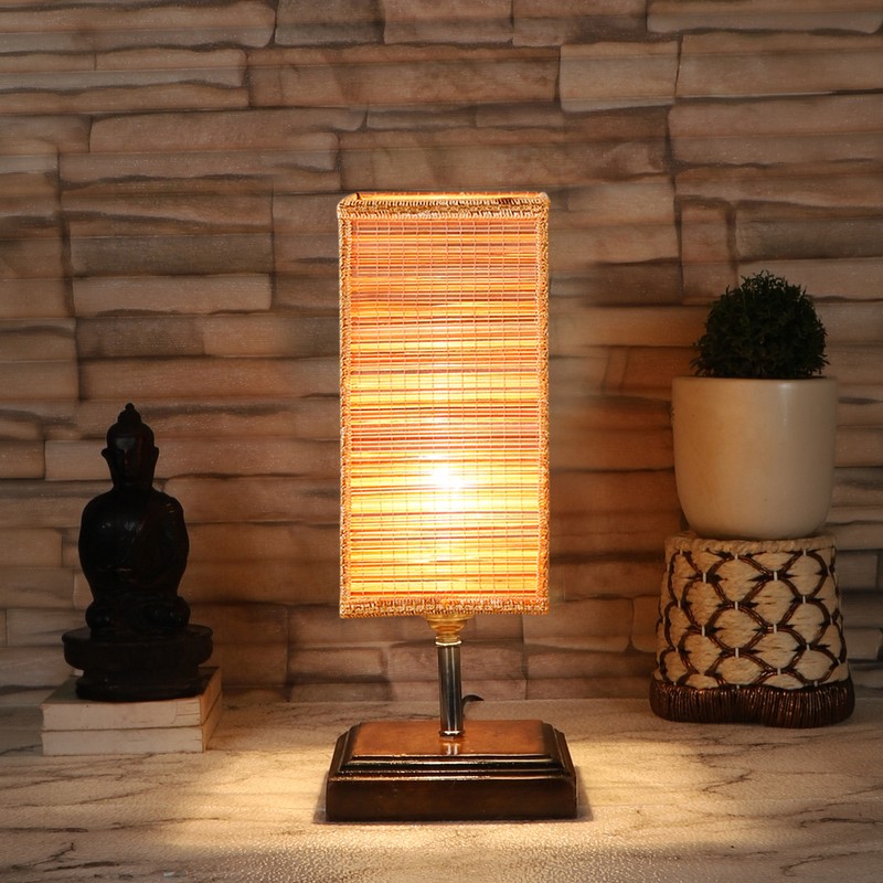 Sikoya Bamboo Table Lamp - Beige,Black