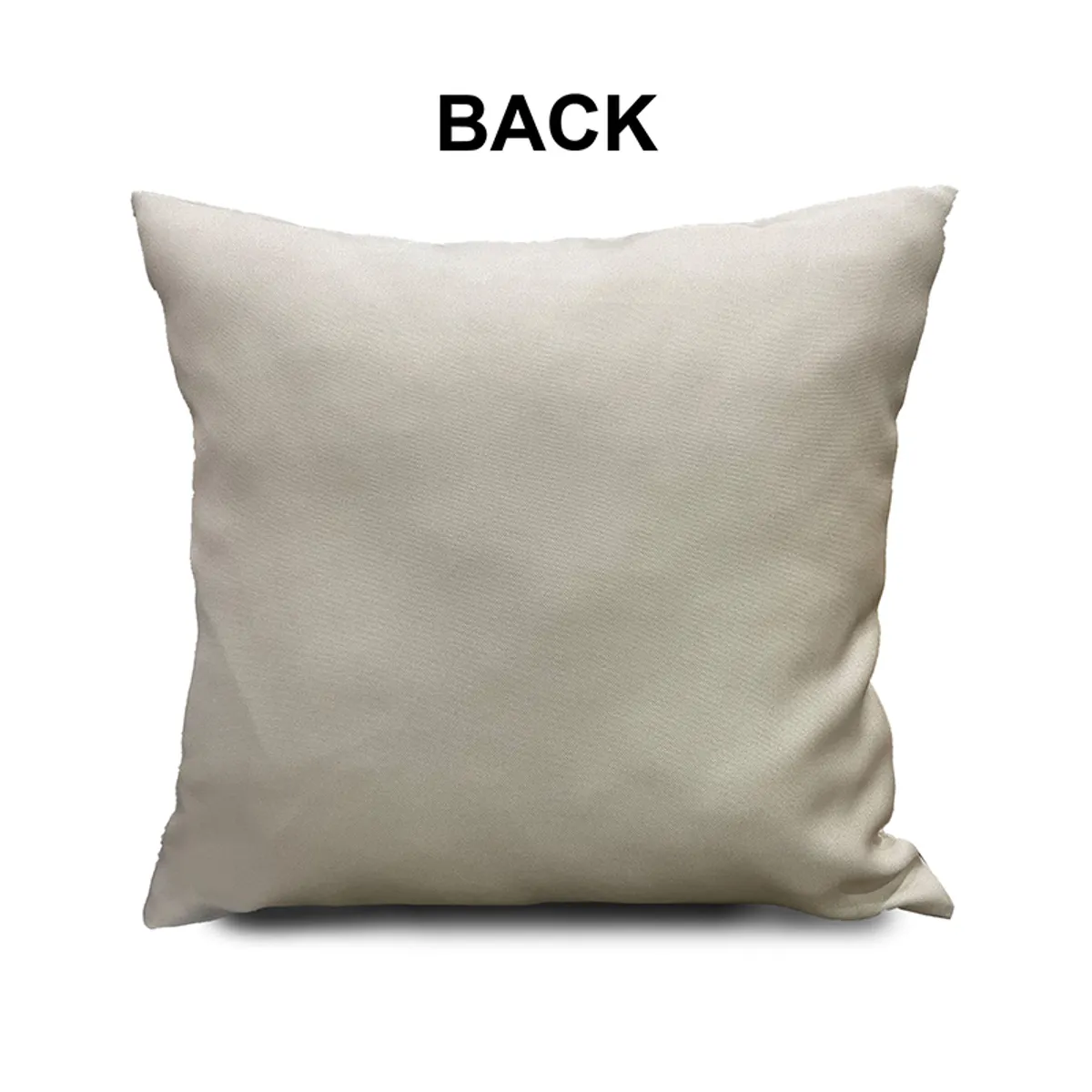 Plain beige reverse side of a square cushion cover