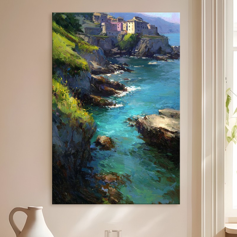Turquoise Bluff Gallery Wrapped Canvas Wall Painting