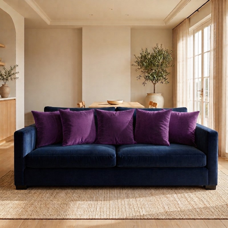 Mavira Velvet Cushion Covers (Purple) - Set of Five - 16 x 16 inches
