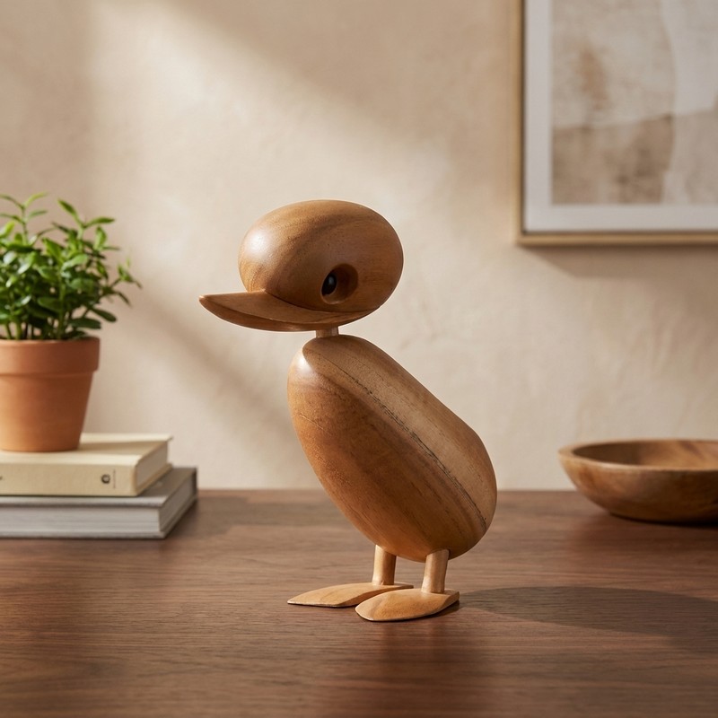 Serene Duckling Wood Showpiece