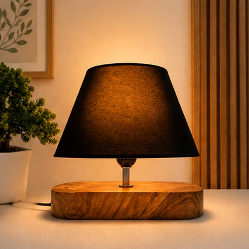 Cambium Wooden Table Lamp - Black