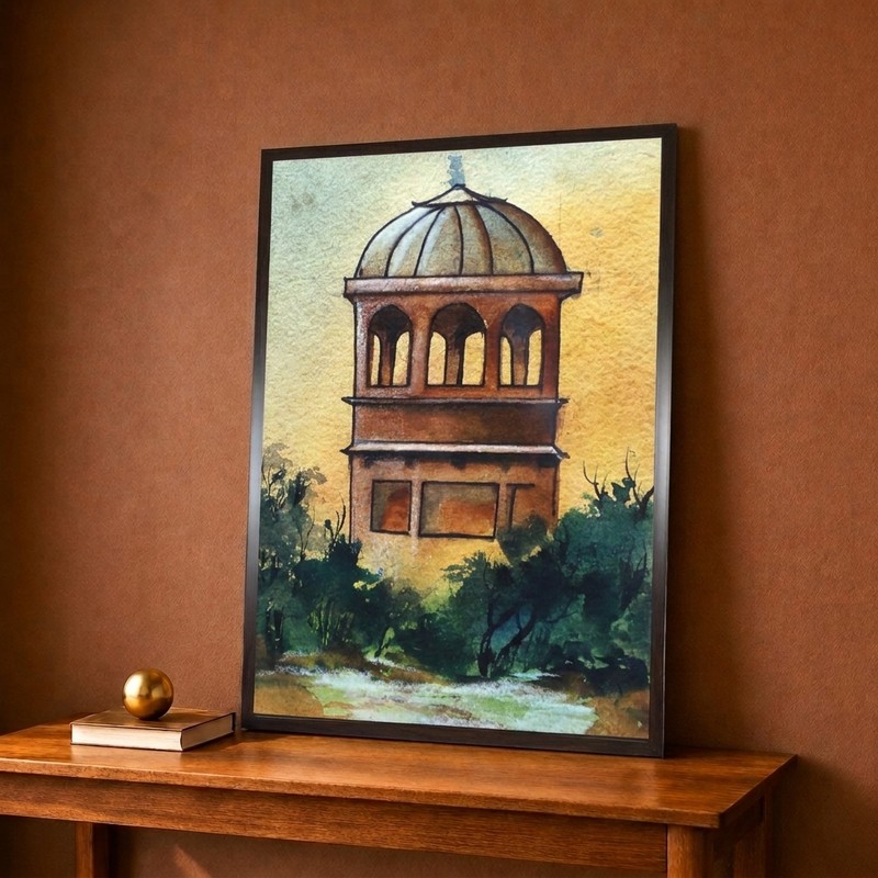 Royal Garden Watchtower Canvas Wall Painting