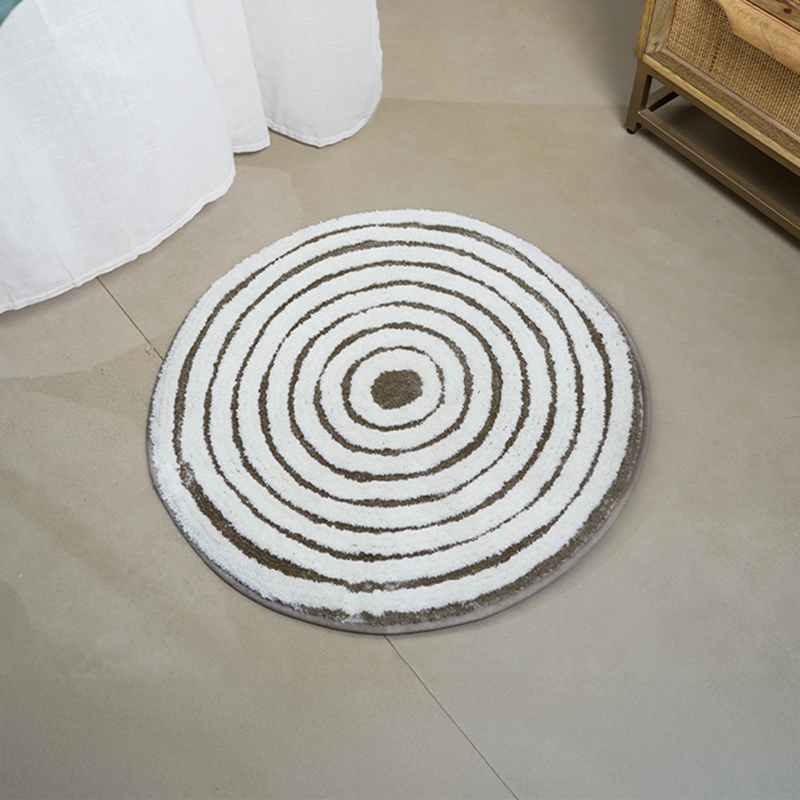 Ripple Spiral Anti-Skid Bath Mat - White,Beige - 50 x 80 cm