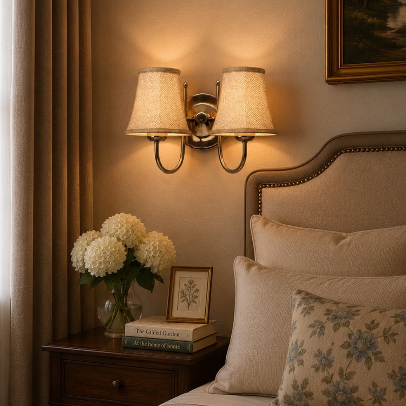 Veloria Twin Jute Wall Lamp - Beige