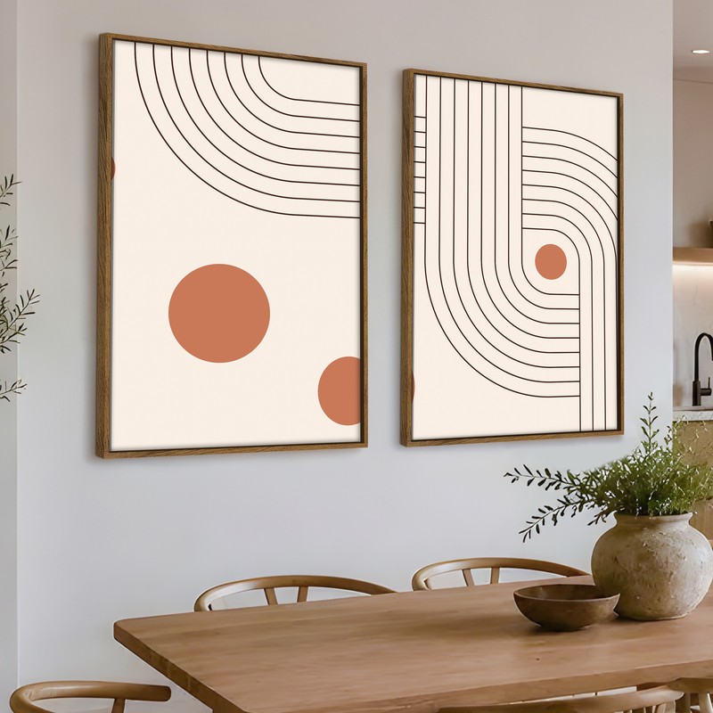 Rhythmic Arches Canvas Wall Paintings - Set of Two
