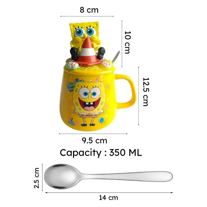 Sunshine SpongeBob Ceramic Coffee Mug With Lid (350 mL) media 10