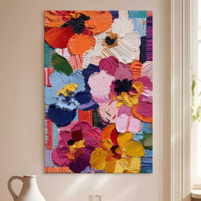 Wildflower Burst Gallery Wrapped Canvas Wall Painting