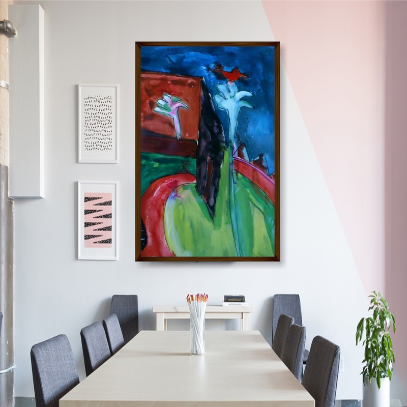Viridian Canvas Wall Painting - Small