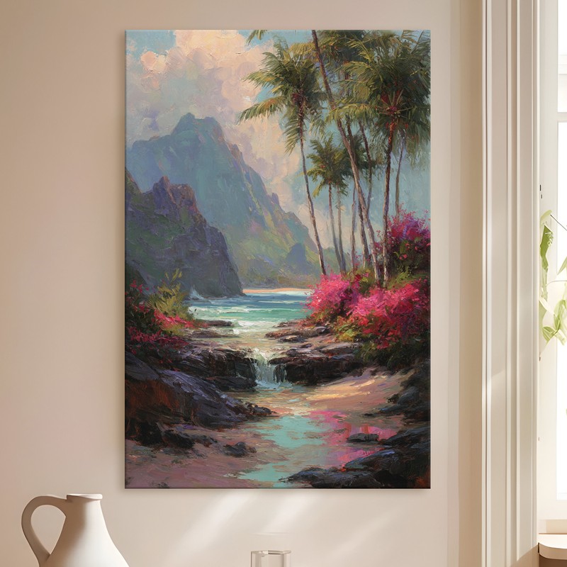 Flowering Cove Gallery Wrapped Canvas Wall Painting