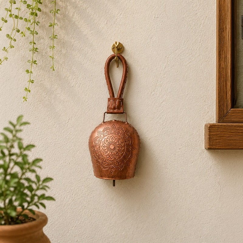Ring Charm Metal Hanging Bel - Copper