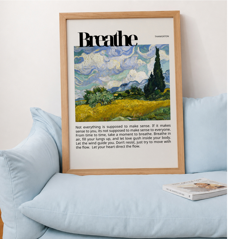 Skybound Solace Paper Wall Painting With Frame - Small